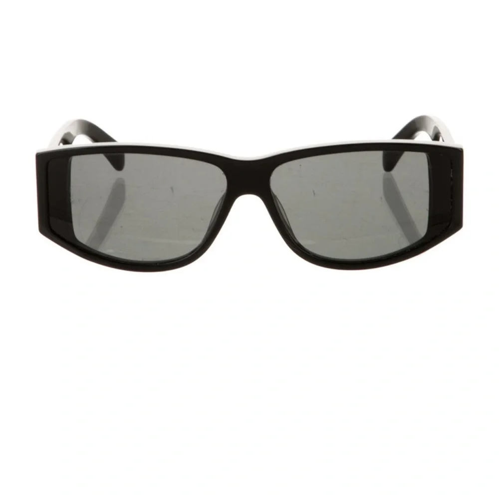 Celine Black Rectangular Cat-Eye Sunglasses with Gold Logo